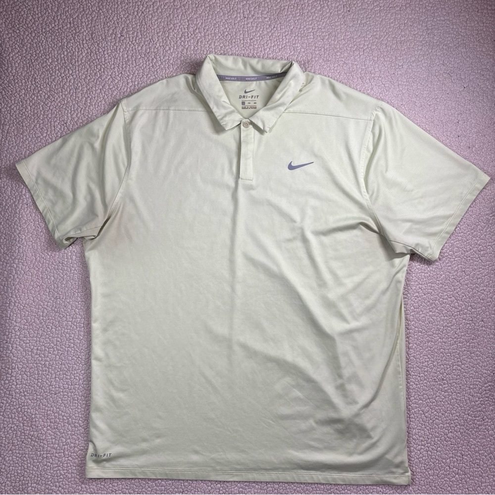 Nike Polo Men’s XXL Yellow 890097-701 Dri-Fit Golf Control Stripe Dry Polo Shirt